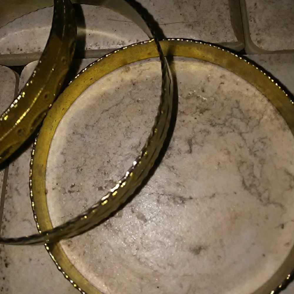 Five Brass Plated Bangle Bracelets - image 4